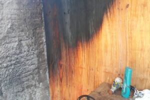 Explosão queimou parede do local