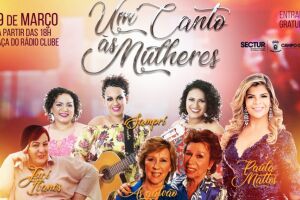 Dia Internacional da Mulher será comemorado com shows de Paula Mattos e Sampri na Capital