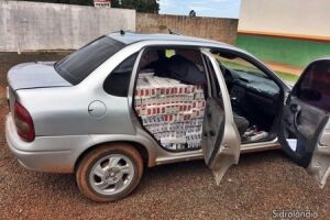 Corsa estava carregado com 20 caixas de cigarro