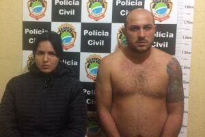 Pistoleiro confesso Gabriel Queiroz e a mulher Djuly, que nega o crime