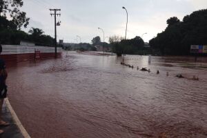 Vídeo: Chuva de fim de tarde inunda avenida de Campo Grande