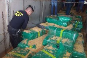 Na maior apreensão do ano, DOF descobre 10 toneladas de maconha em carga de milho