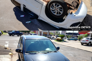 Susto na Ceará: acidente termina com veículo capotado em plena avenida