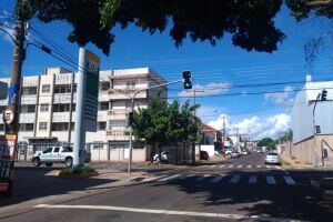 Não atrapalha mais: árvore é podada e semáforo volta a ficar visível em esquina na Vila Progresso
