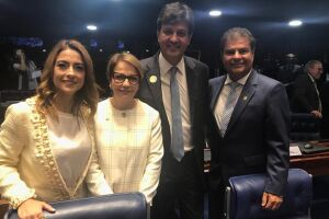 Ministros Tereza Cristina e Mandetta prestigiam posse de Nelsinho no Senado