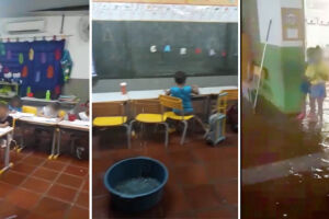 VÍDEO: vereador cobra solução após assistir crianças em meio a chuva dentro de sala de aula
