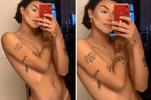 Eita atrás de eita: Pabllo Vittar posa com lingerie cavada e exibe tatuagens ao se maquiar