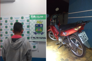 PM recupera motocicleta furtada e apreende menor de idade
