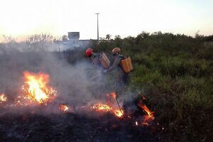 Bombeiros e Prevfogo combatem incêndio que ameaçava atingir pousadas no Pantanal