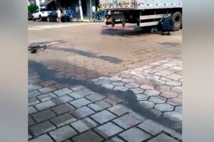 Acidente entre caminhão e bicicleta mata idoso em Aquidauana