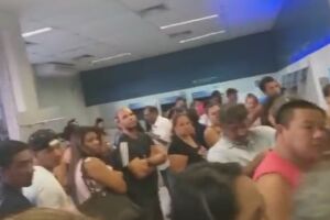 VÍDEO: por 'quinhentão', saque do FGTS atrai multidão à Caixa Econômica do Aero Rancho