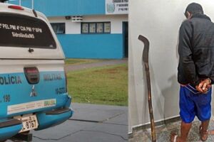 Homem ataca abusador da esposa com foice e acaba preso