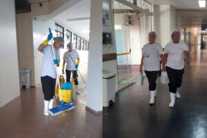Foto enviada pelo Sista-MS mostra funcionários sem equipamentos