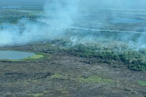 Incêndio no Pantanal ameaça escola de ONG na Serra do Amolar