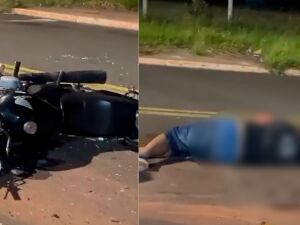 Corpo foi filmado a metros de dist&acirc;ncia da motocicleta