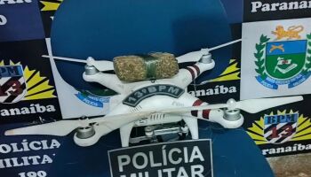 PM dá bote em drone e deixa presidiários sem maconha em Paranaíba