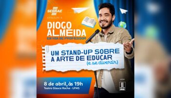 É verdade! Diogo Almeida apresentará stand-up para professores em Campo Grande