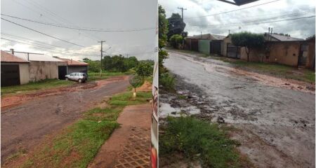 Contrato para pavimentação do Complexo Centro-Oeste, Ramez Tebet, Macaúbas e Campo Nobre foi paralisado novamente; moradores reclamam de problemas que se repetem há anos