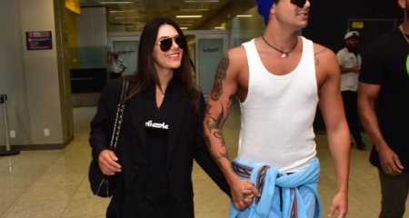 O casal desembarcou no aeroporto em São Paulo nesta terça-feira (27), confirmando os rumores de reconciliação
