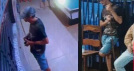 Câmeras flagraram o suspeito saindo de um bar com a vítima