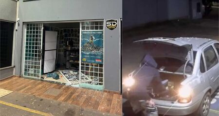 Criminosos usam carro roubado para furtar loja de ferramentas em Campo Grande