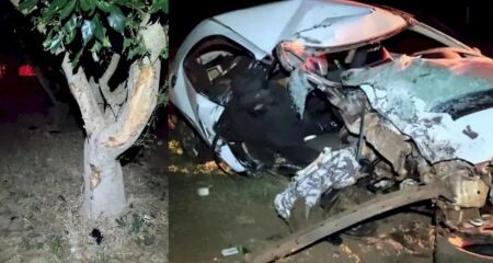Homem embriagado bate carro em árvore e esposa e filha morrem em Amambai 