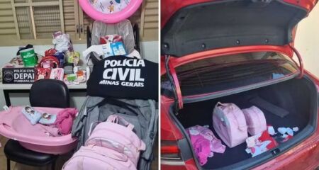 Dentro do carro de Claúdia Soares foram encontradas fraldas, banheira de bebê e até piscina infantil