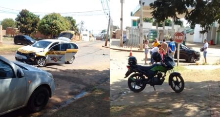 Pelo local só ficou danos materiais nos automóveis