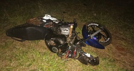 Batida destruiu motocicleta perto de Nova Andradina 