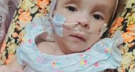 Lavínia Eduarda de Almeida Rodrigues, 1 ano, está na área vermelha do hospital