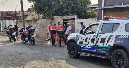 A vítima foi socorrida inicialmente pelos motossocorristas do Corpo de Bombeiros