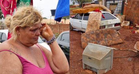 'Desesperador'. Família tem casa destruída pro chuva e ventania no Jardim Inápolis