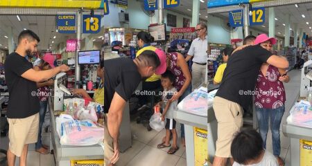 Influenciador viraliza com ação em paga compras clientes de supermercados em Campo Grande