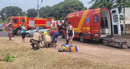 Vítima foi socorrida por equipes do Corpo de Bombeiros 