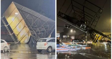 Chuva forte que caiu em Campo Grande na noite desta quarta-feira (09) deixou sinais de estragos e alagamentos em diversas partes da cidade.