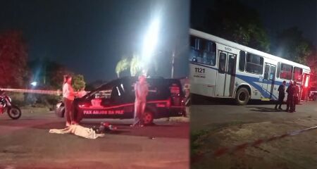 O motorista do transporte coletivo ficou no local aguardando o socorro