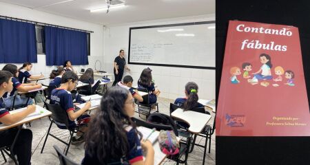 Projeto incentiva alunos em produção de livro de contos em escola de Campo Grande