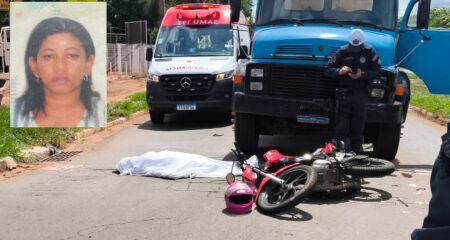 Maria do Carmo foi parar embaixo do veículo pesado