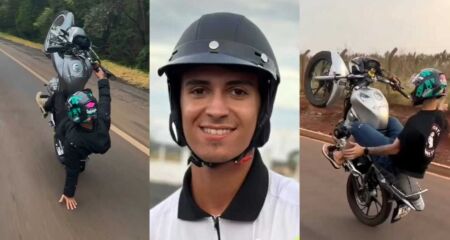 Acidente aconteceu neste domingo no cruzamento da Rua Santa Helena com a Avenida Bandeirantes