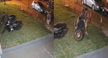 Mulher é flagrada furtando moto durante a madrugada em Dourados