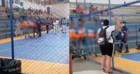 Vítima bateu a cabeça na grade de proteção da quadra durante uma jogada