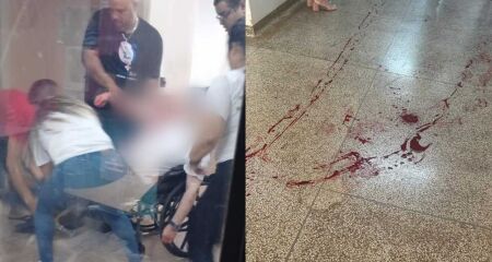 Chão de unidade de saúde ficou 'lavado' de sangue após médico ser esfaqueado em Douradina