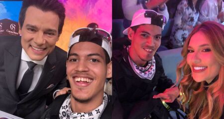 Leonardo ao lado de famosos durante estadia em São Paulo