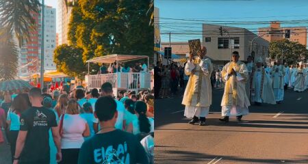 Missa foi precedida por peregrinação até catedral