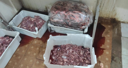 Carne foi apreendida e proprietário preso