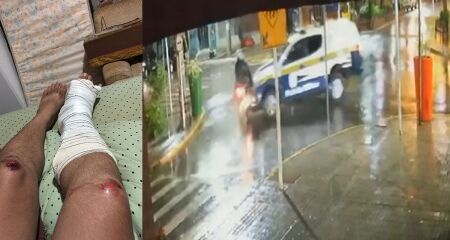 Carlos Arantes afirma que estava comemorando o Natal quando os policiais viraram em rua de mão única e atingiram a moto do rapaz