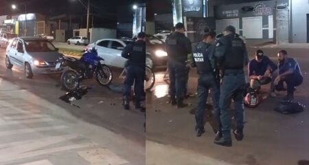 Vítima atingiu veículo que entrava em um supermercado da região