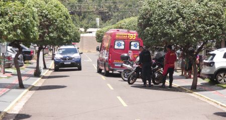 A criança foi socorrida inicialmente pelos motossocorristas do Corpo de Bombeiros