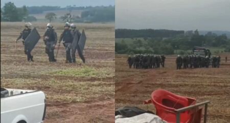 Sem terras foram expulsos das propriedades rurais após atuação do Choque