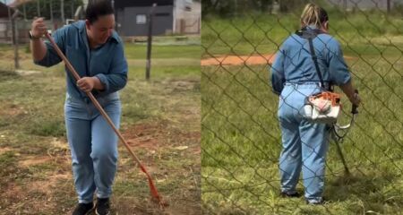 Bolsonarista, Ana Portela compartilhou vídeo carpindo e até roçando área de Campo Grande
